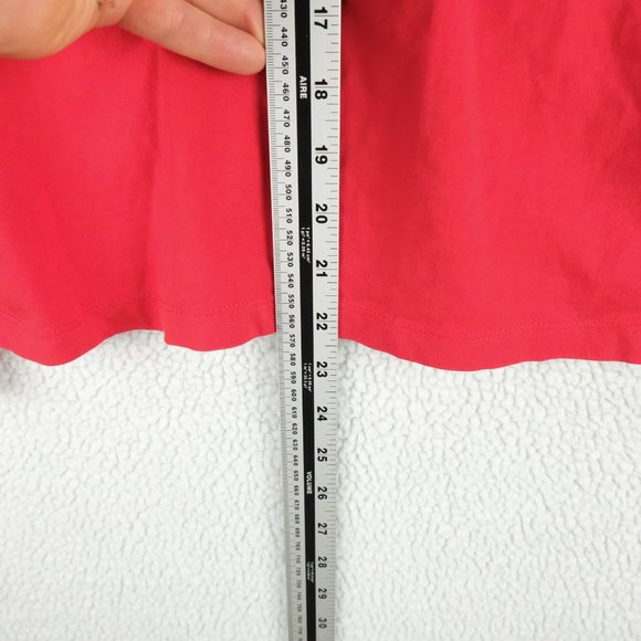 Lauren Ralph Lauren T Shirt Womens Large Red Beaded Preppy Logo Long Sleeve - Picture 6 of 10